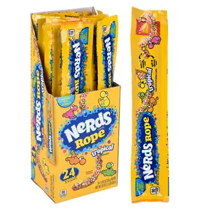 Nerds Rope Tropical 24 ct - Chewy Sweet Gummy Rope Coated in Crunchy Tropical Nerds - Mix of Exotic Fruit Flavors - 24 Count Box - Candy