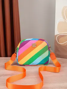 Women's Rainbow Candy Color Shell Crossbody Bag, Large Capacity Casual Daily Use, Cute Back Pocket Design, Fashionable Shoulder Bag, Stylish Crossbody Bag