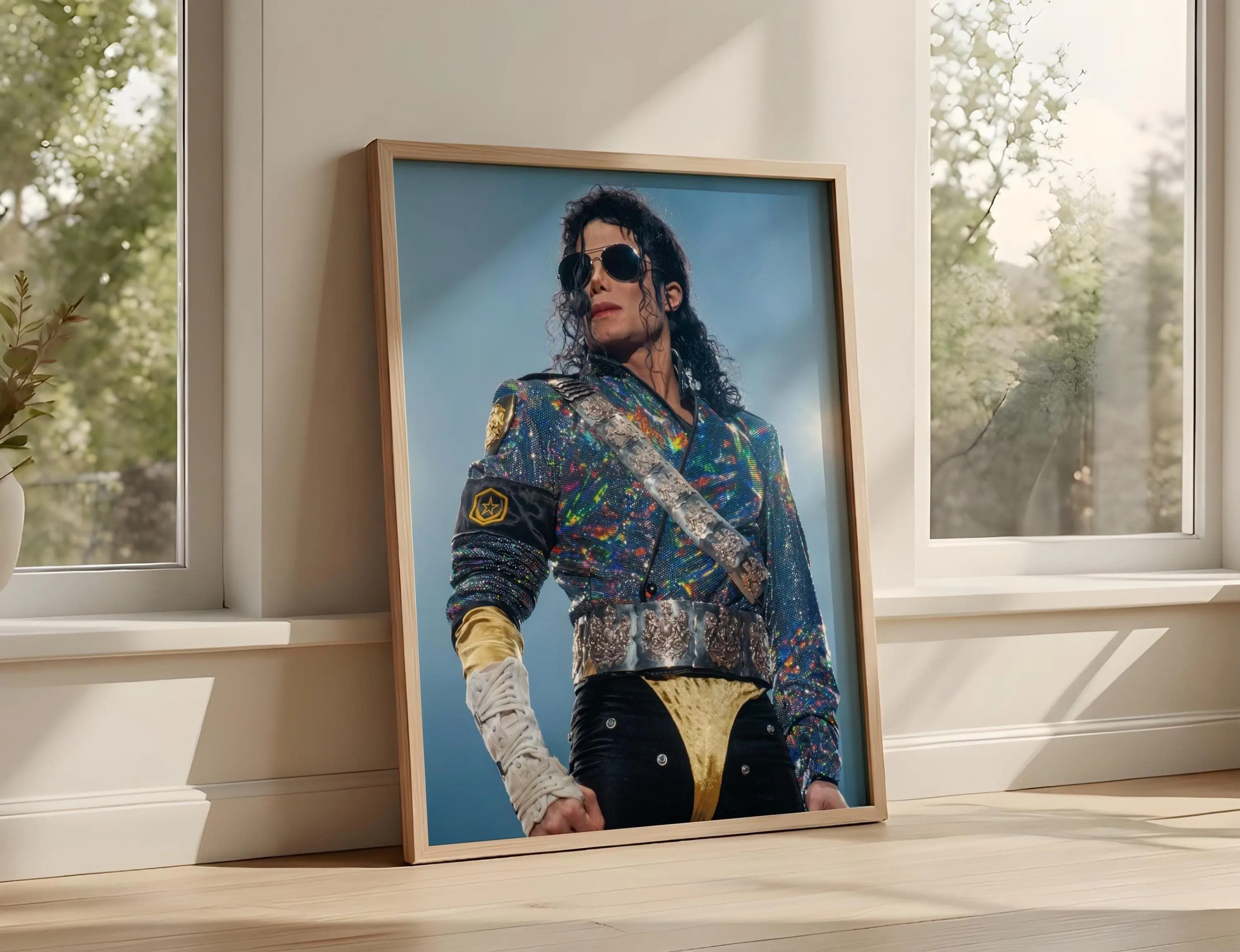 Michael Jackson Holographic Jacket Portrait Print – King of Pop Music Room Decor