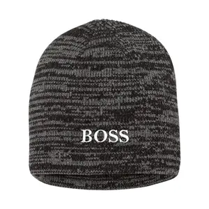 Boss Embroidered Knit Beanie Cap