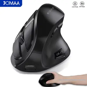 JOMAA Ergonomic Bluetooth5.0 & 2.4G Dual Mode Wireless Vertical Mouse with 2400DPI&Silent Buttons,Rechargeable 8 Buttons Wireless Optical Mice for Window7/8/10/Mac OS-(Purple,Black,Pink)