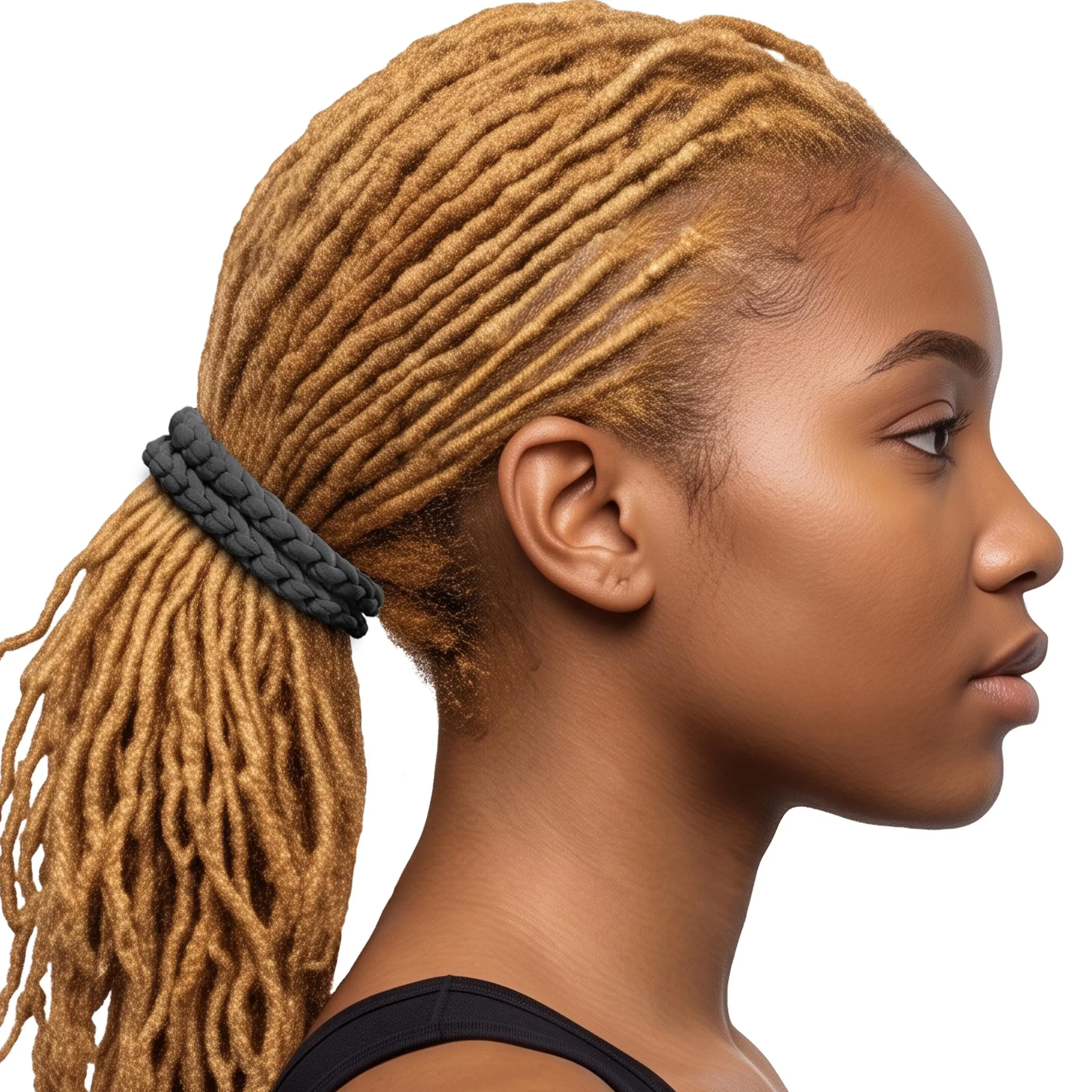 Hair Ties Jumbo 2-Pack Soft & Silky for Thick Hair Braids Dread Locs Super Strechy Made in the USA Gray