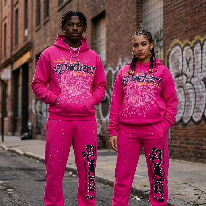 Hip Hop Spider Hoodies Set Ver2 Y2k Hoodie Tracksuit Pullover Sweatshirt for Women Men Matching Hoodies for Couples