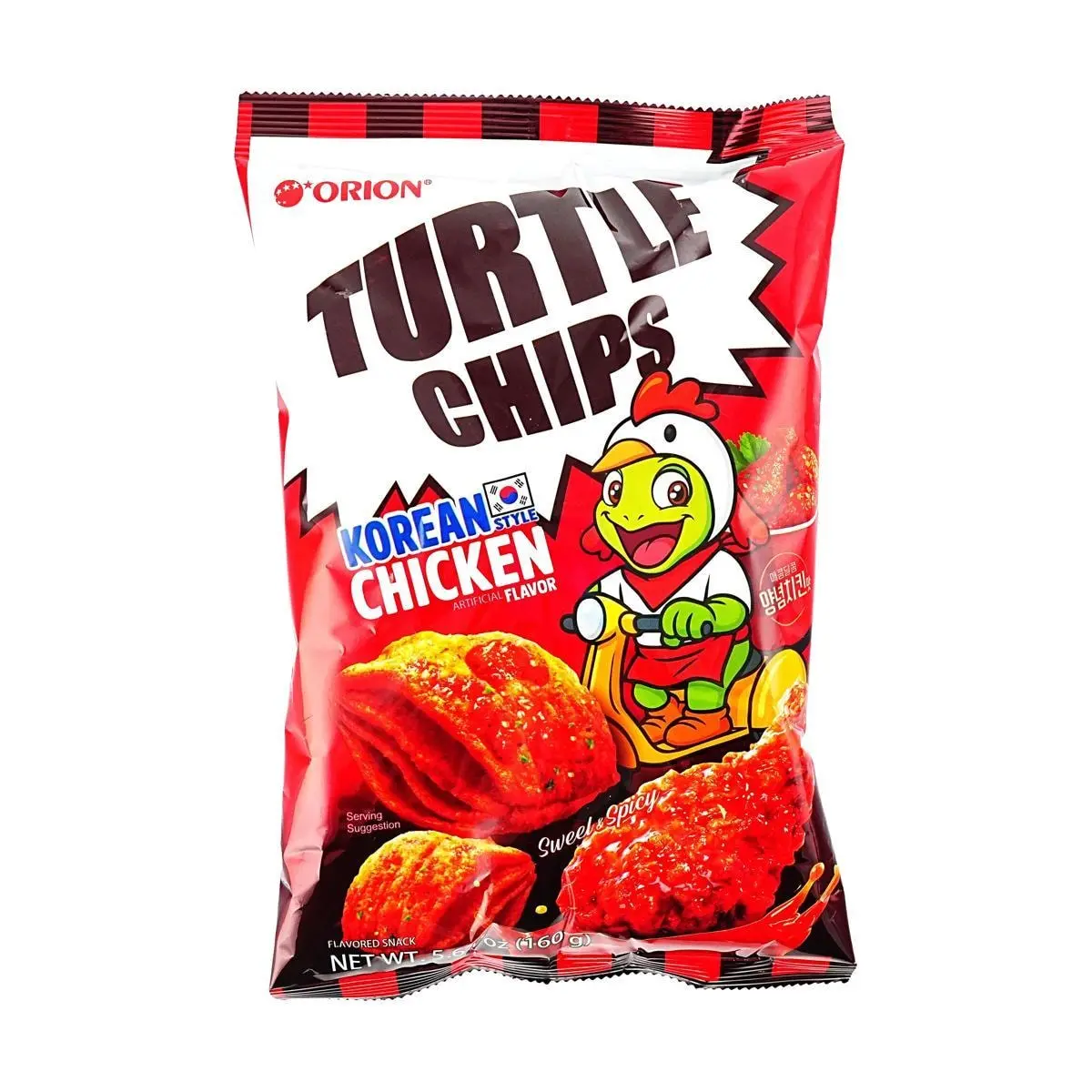 ORION Korean Turtle Chips Sweet Spicy Fried Chicken Flavor 5.64oz Snack Crunchy ORION Korean Turtle Chips Sweet Spicy Fried Chicken Flavor 5.64oz Snack Crunchy