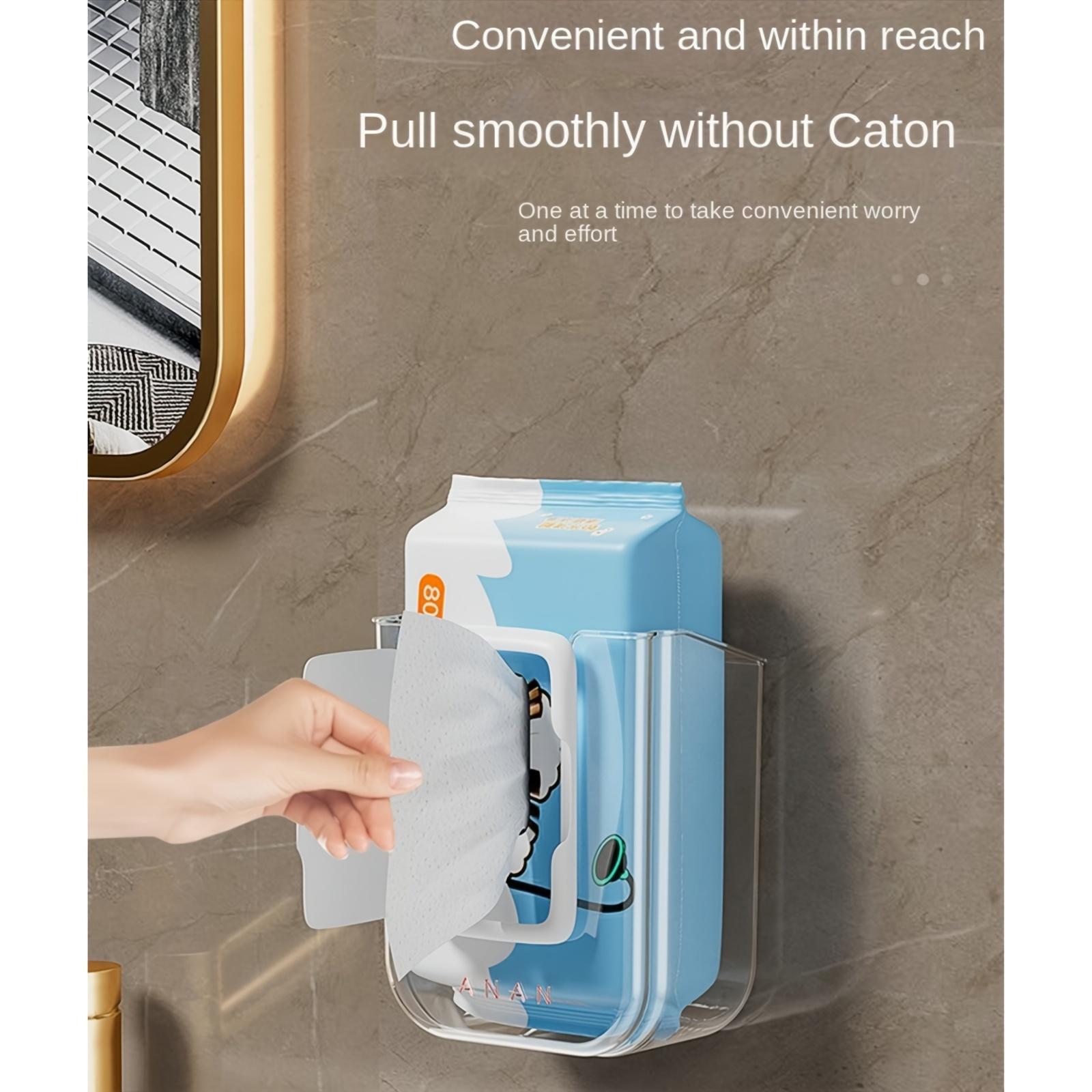 Wall Mounted Wet Wipes Dispenser U-Shaped - Non-Porous Light Luxury Bathroom Storage Box, Large Opening Strong Load-Bearing, Multi-Function Tissue Holder for Toilet Face Towels