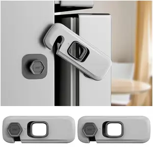 2 Pack Child Proof Refrigerator Locks, Fridge Locks for Kids Safety with Sticky 3M Adhesives Pads, Freezer Door Latches for Toddlers and Baby, Ideal for Upright Freezer, Ovens, Cabinets Door