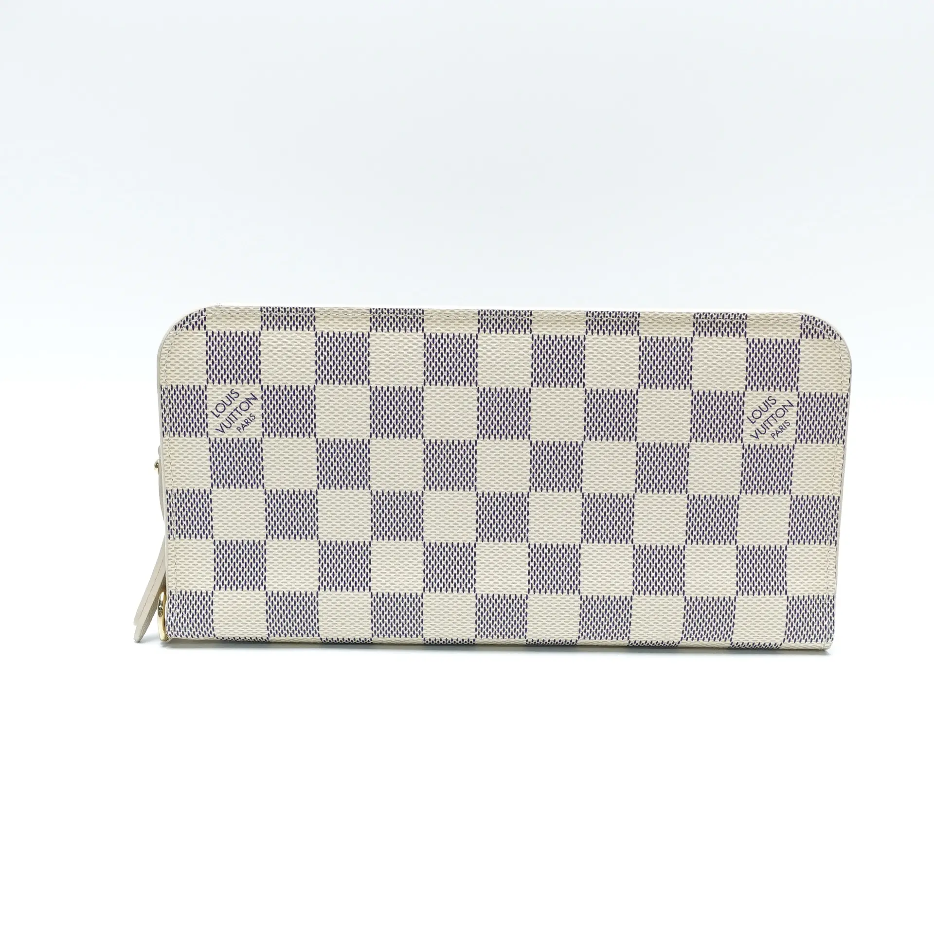 Pre-owned Louis Vuitton Canvas Small Leather Goods Insolite White Damier Azur Wallet T10442257