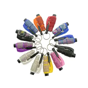 Outdoor Survival Diamond-Studded Safety Hammer 2-in-1 Mini Window Breaker Car Escape Sufficient Supply Creative Keychain