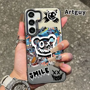 Case for Samsung Galaxy S24 Plus S25 Ultra S23 Ultra S22+ Ghost Face GraffitiPatterned Matte Shockproof Anti-Scratch Stylish Smartphone Cover Cellphone Protective