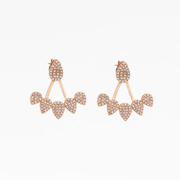 Diamond & Rose Gold Pear Shaped Earrings