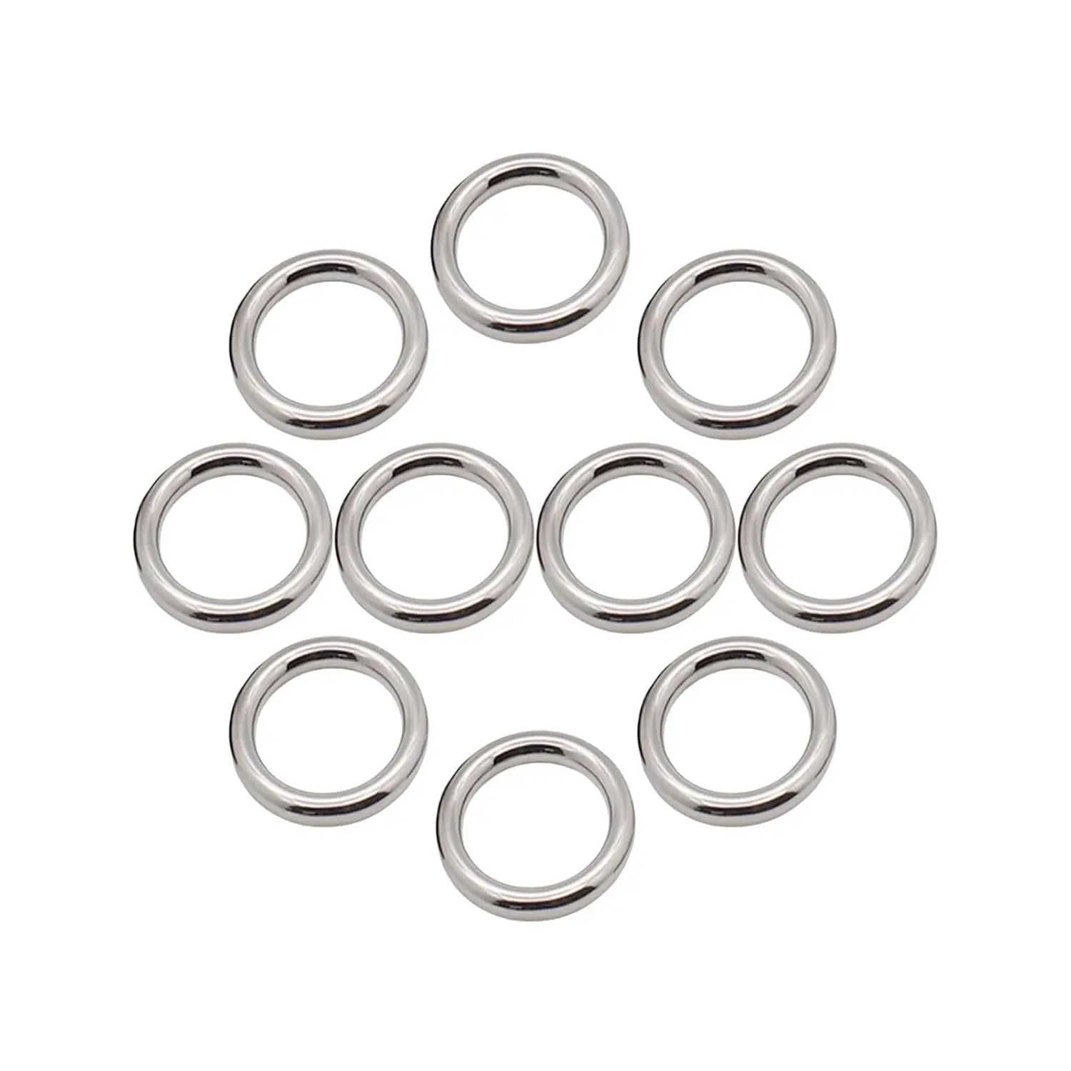 Metal O Rings(25mm/1in), 10pcs 304 Stainless Steel O-Ring Silver O Ring, Stainless Steel Welded is Suitable for DIY Production, Wallet, Belt Technology, Welding and Hardware Production.