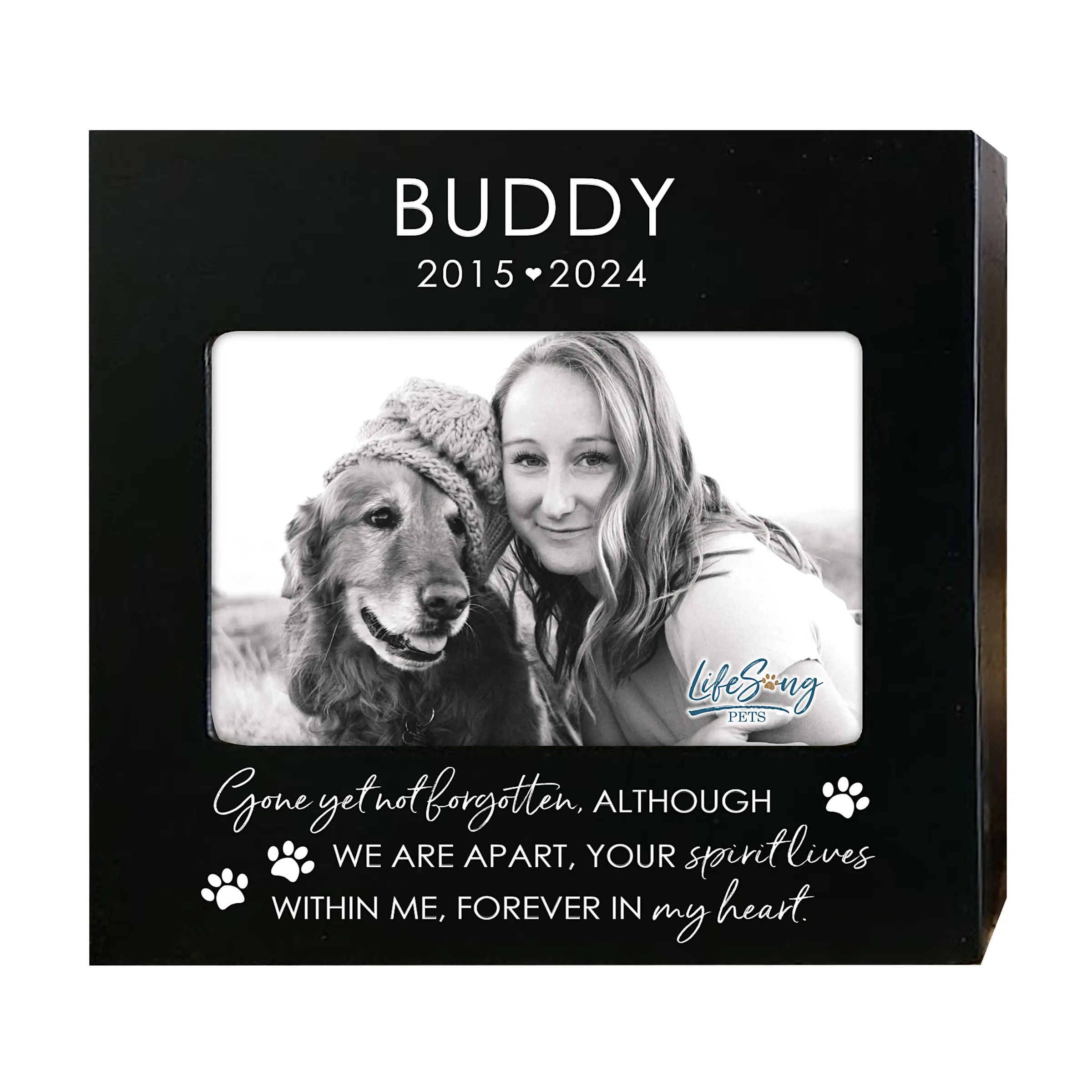 Custom Pet Cremation Urn with Photo Frame | Dog Cat Memorial Keepsake Box | Personalized Pet Loss Gift | Home Tribute Decor | Gone Yet Not Forgotten