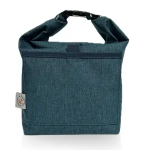 Flipping Holder Thermal Lunch Bag with Clip Handle and Front Pocket for Snacks and Drinks