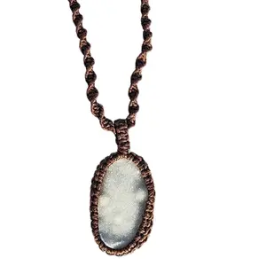Druzy Quartz Macrame Necklace