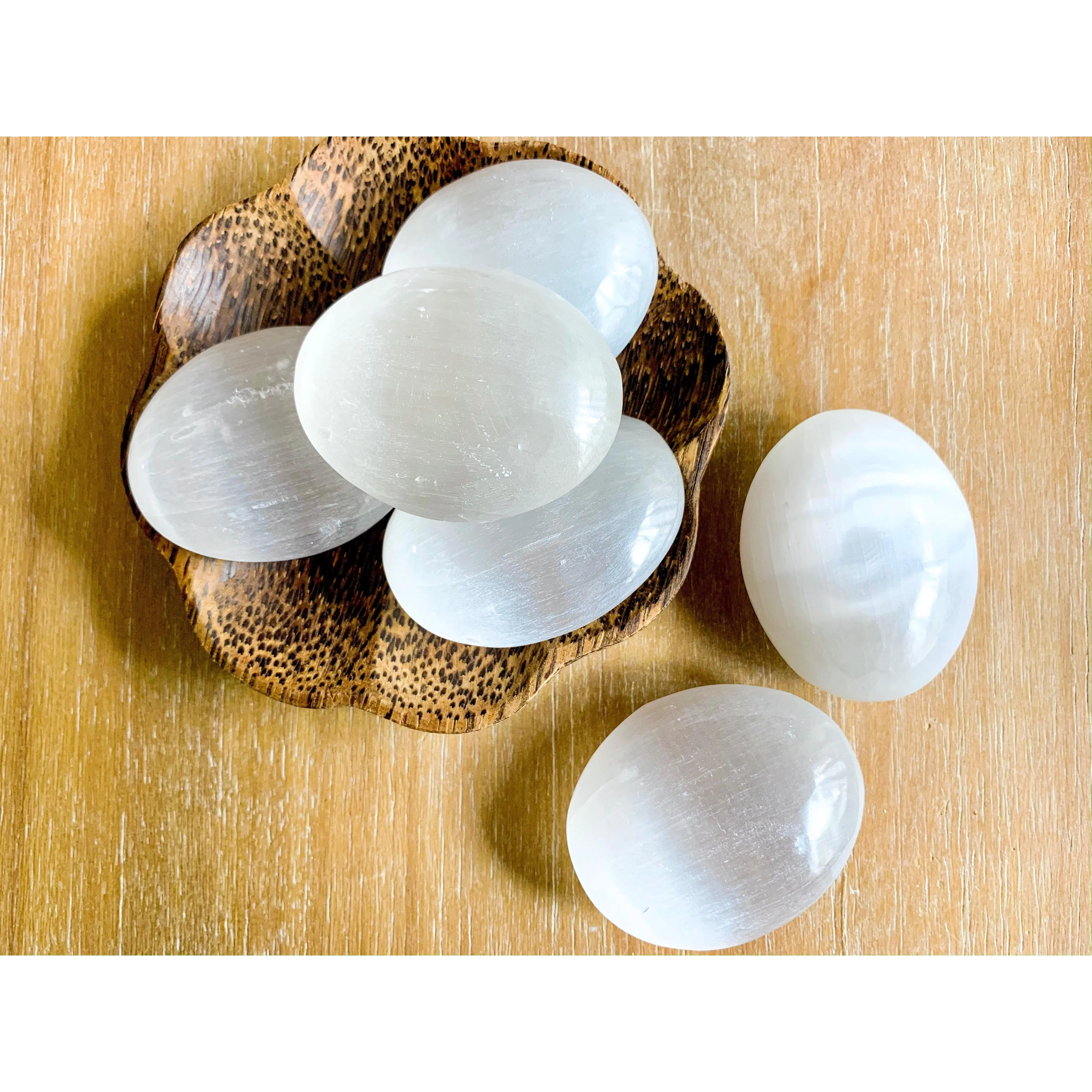 Selenite Palm Stone Selenite Palm Stone