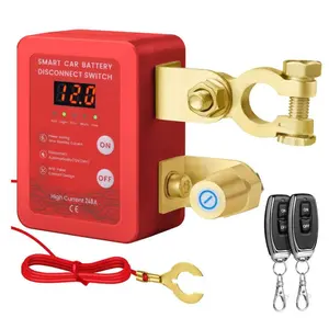 Upgraded Remote Battery Disconnect Switch 12V with Digital Voltage Display Anti-Theft Protection & Free Install Kit for Car/Truck/RV/Boat