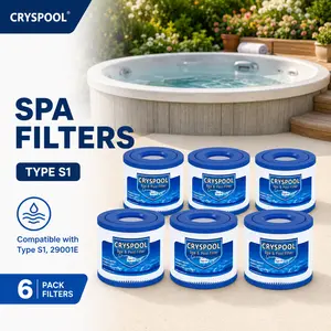 Cryspool Type S1 Spa Filter Compatible with Type S1, 29001E Spa Filters Cartridge, 6 Pack