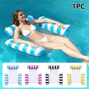 1pc Summer Water Sports Inflatable Three-Tube Float, Portable Pool Toy, Inflatable Lounge Mat, Perfect for Swimming and Relaxing