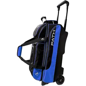 Pyramid Path Triple Premium Deluxe Roller Bowling Bag (Black/Royal Blue)