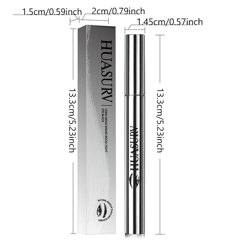 [Stocking Stuffers][Holiday Gifts][3 PCS][Gifts for Girls] HUASURV Lengthening Mascara - Natural Length - Volumizing - Curling Mascara - Beginner Friendly, Slim Brush Head, Easy Application, Black Mascara for Fuller Lashes, Minimal Water Resistance 9181-2