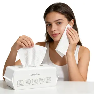 Disposable Face Towels, Ultra Soft ，  1/2/4 Packs Face Towelettes for Washing & Drying, Soft Dry Wipes Facial Tissue for Travel, Camping, Home Hand Wipes and Other Outdoor Activities Use, Napkin，Korean Facial Cleansing Cloths, Single use tissues