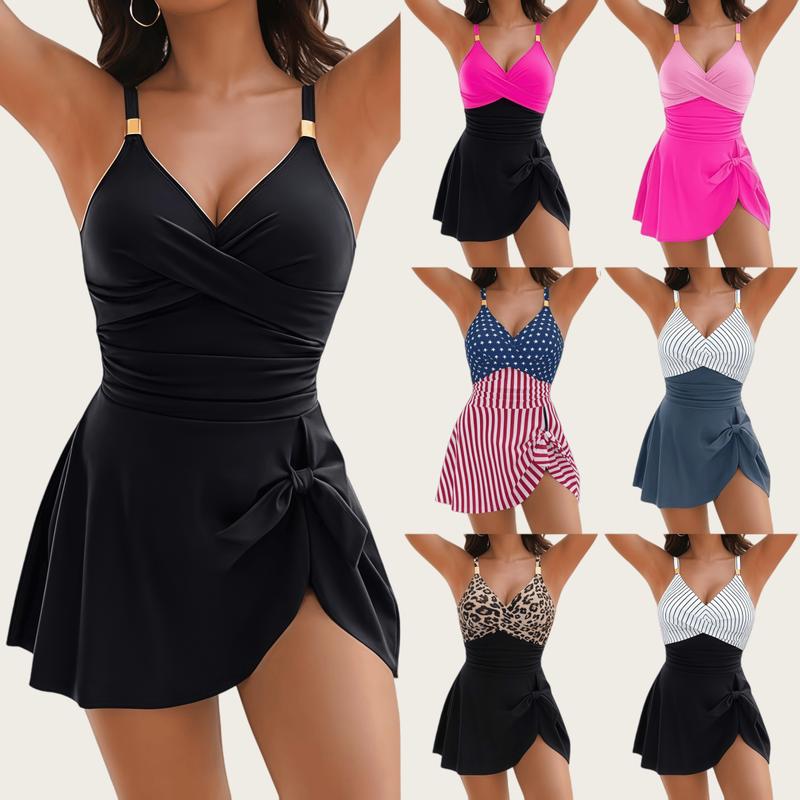 Womens One Piece Swim Dress Tummy Control Swimsuits Modest Bathing Suit Full Coverage Swim Skirt,Tankini Bathing Suit Stylish Beachwear