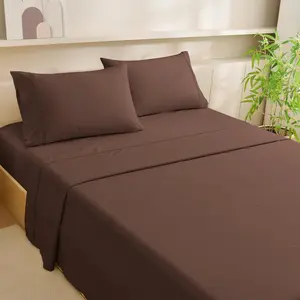 MCO Cooling King Sheets Set, Rayon Derived from Bamboo Sheets, Luxury & Bedding Set with 16" Deep (King, Chocolate Brown)