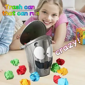 Electric Crazy Trash Can Toy, Parent-Child Outdoor Running Interactive Game, Office Paper Shooting Competition, Suitable for Kids & Adults(You need to bring your own battery)