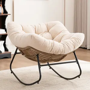 Rocking Chair, Chenille Upholstered Accent Chair, Modern Nursery Rocking Chair for Living Room, Bedroom, Apartment