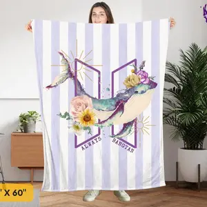 Bangtan Fleece Blanket, Kpop Merch For Fan, All Over Print Fleece Blanket, Gift For Fans, Trending Home Decor