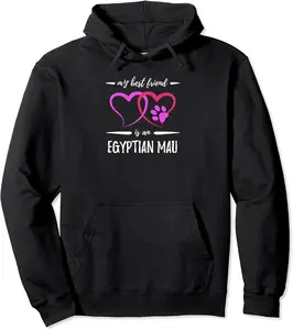 Best Friend Egyptian Mau Cat Funny Cat Mom Gift Idea Pullover Hoodie - 40B08R6T9P4F