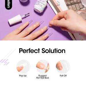 Gellen Nail Glue Gel, 2PCS 15ML 3 in 1 Gel Nail Glue for Acrylic Nail & Base Gel & Nail Strengthener Kit, Nail Glue for Press On Nails False Nails, Super Strong Gel Glue for Nail Extension