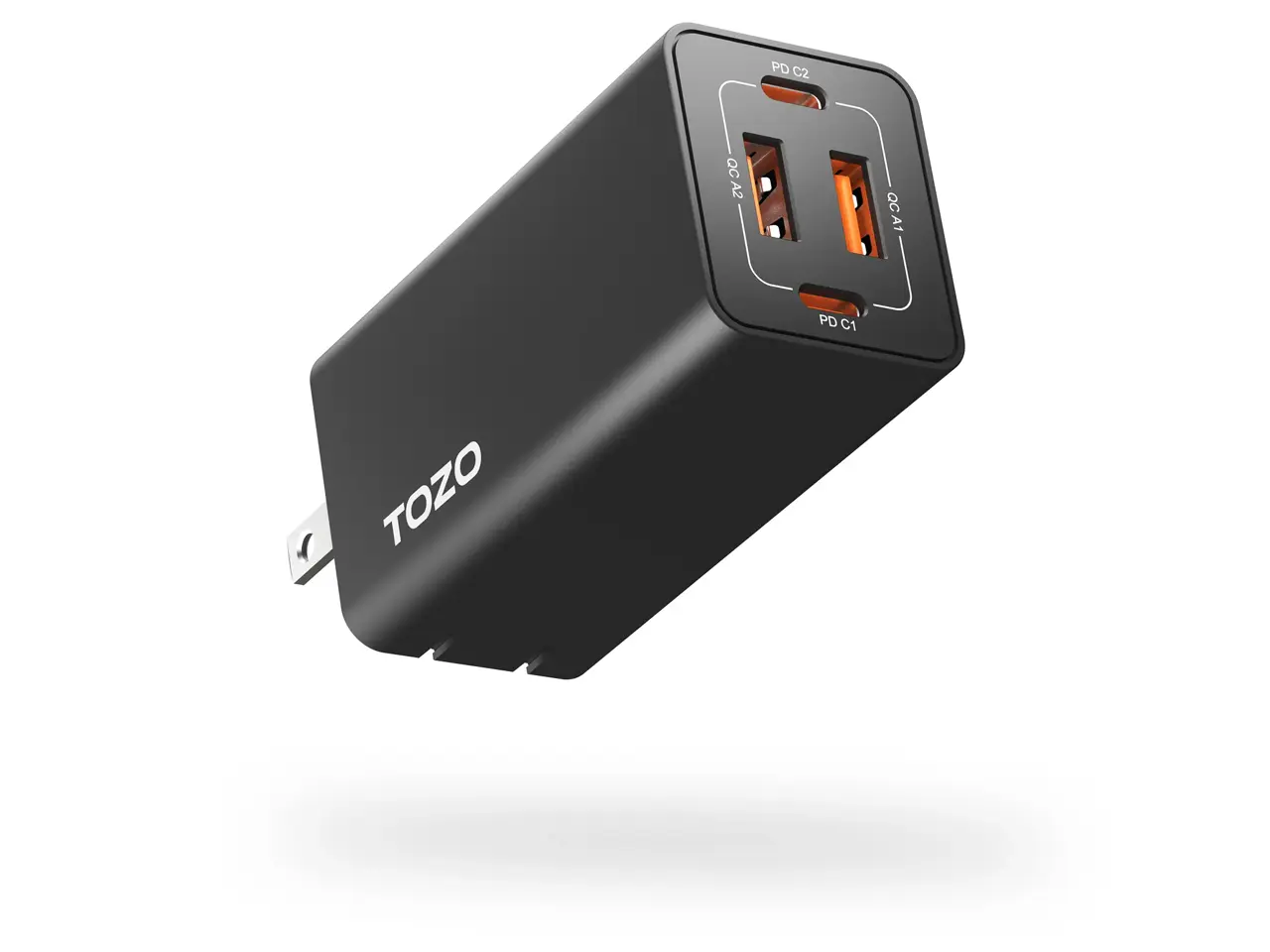 Tozo C2 USB C 65W Fast Foldable Wall Charger - Black  C2-BLK