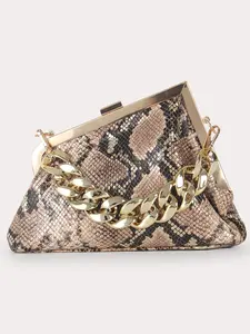 Women's Fashionable Snakeskin Print Evening Bag, with Chain Strap, Elegant Shoulder Clutch Bag for Party, Banquet, Trendy All-match & Exquisite Bag for Birthday Gift