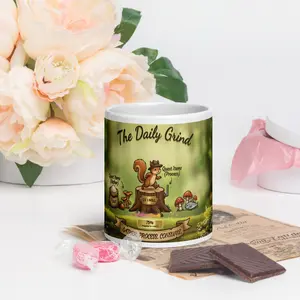 The Daily Grind squirrel coffee chart Mug | Ceramic coffee cup