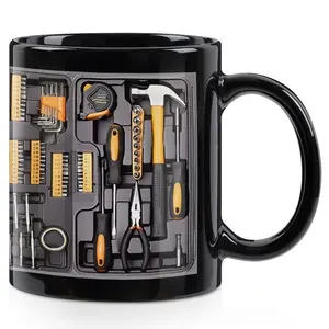 [BNB GIFT] Funny Coffee Mug - Mechanic Toolbox Set pattern, 11oz Mug for Auto Mechanics, Unique Gifts for Birthdays, Holidays, Christmas, Perfect Coffee Cup Ceramic mug Drinkware Washable Reusable Reuse
