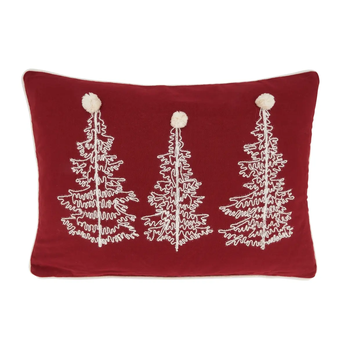 14x20 in Super Soft Poly-Filled Oblong Throw Pillow, Red Basic Holiday Hues Christmas Tree Decorative Throw Pillow for Home Festive Decorations, Throw Pillows