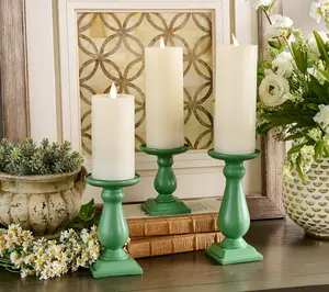Set of 3 Flippable Pedestal Candleholders by Valerie