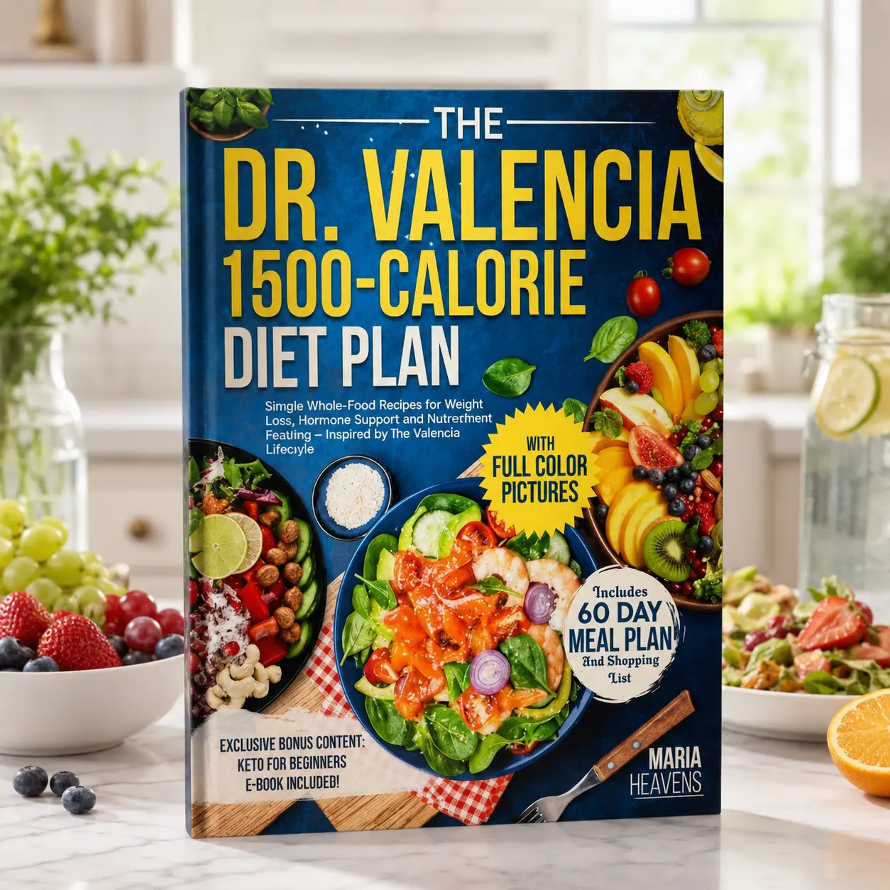 Dr. Valencia 1500-Calorie Diet Plan Cookbook – 60-Day Healthy Whole Food Guide with Low-Carb Recipes, Intermittent Fasting Tips & Bonus Keto E-Book