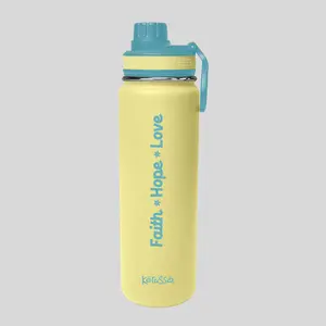 Kerusso 24 oz Stainless Steel Water Bottle - Portable Vacuum Flask, Tumbler with Lid, Featuring Faith Hope Love Design