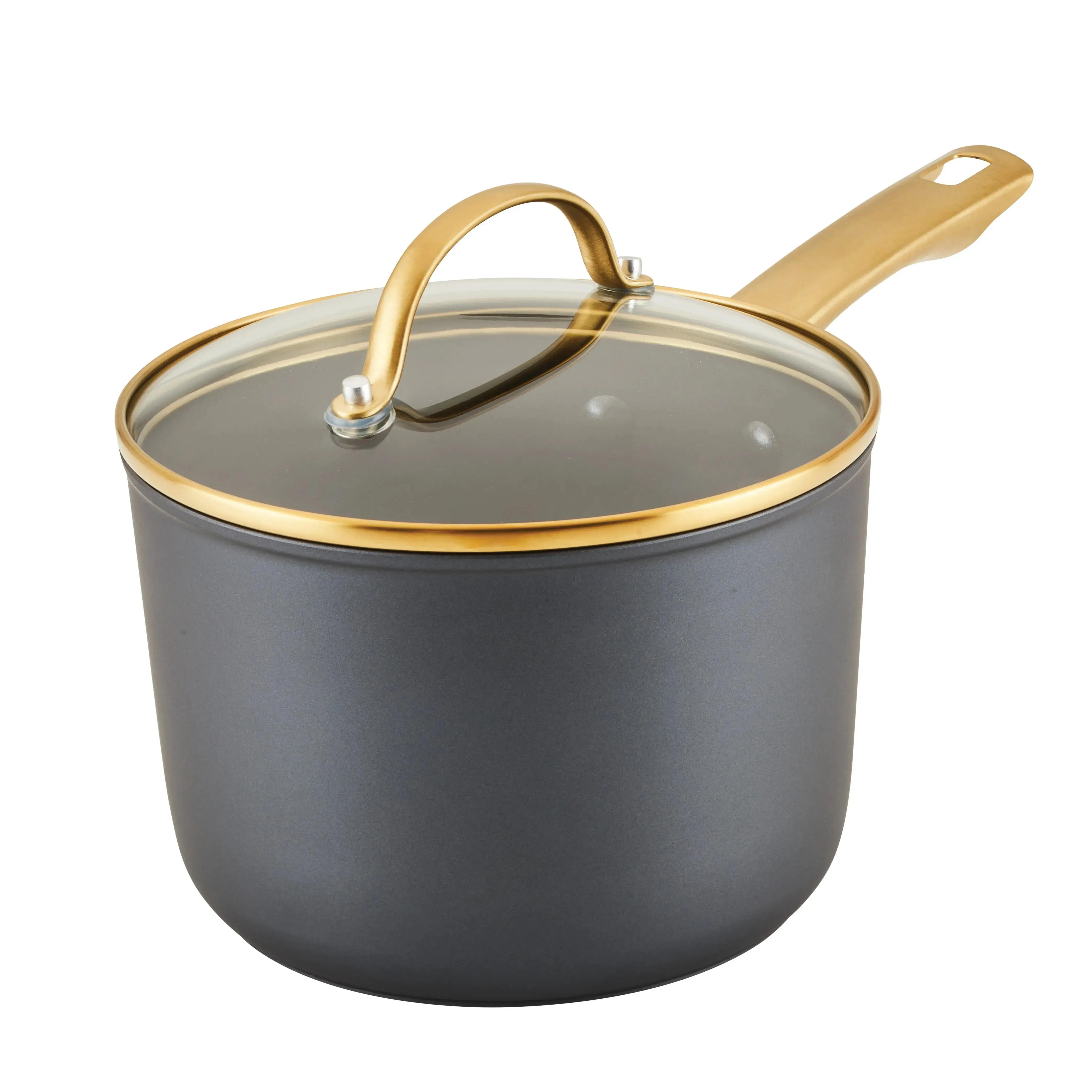3 Quart Ceramic Nonstick Saucepan with Lid - Black