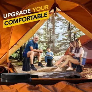 Upgraded 18" Collapsible Stool, 880lbs Max Weight, Heavy Duty Portable Retractable Folding Telescoping Foldable Camping Stool for Adults Outdoor Fishing Travel BBQ