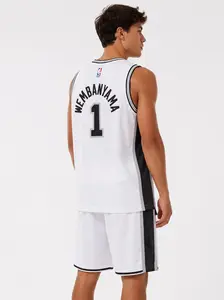 Wembanyama #1# Antonio Spurs Style Mesh Jersey Tank Top, Vintage Basketball Streetwear Essential