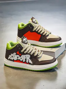 Men's Black - White Cartoon High - top Sneakers, Sports Shoes, Street Trendy Style, Leather - spliced Material, Cartoon & Eye - catching, Comfortable on Feet, Ideal for Daily Outfits & Street Outings