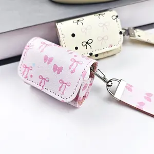 Cute Bow Pattern Earphone Case with Lanyard, 1 Count Fashionable Earphone Protective Cover, Earphone Protector Cover Compatible with AirPods, Headset