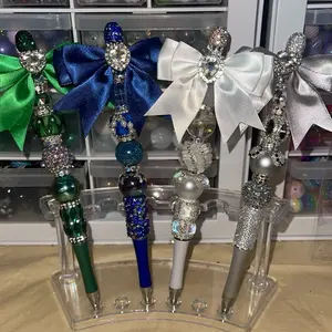 CLAIM DURING LIVE-1 Bow or Character Pen with Sparkling Beads and Colorful Bows for Stylish Writing