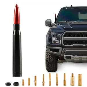 Universal Bullet Antenna, Truck Antenna Replacement, Compatible with Ford, Dodge, Chevrolet, GMC, Jeep, Toyota, Red, Car Accessories