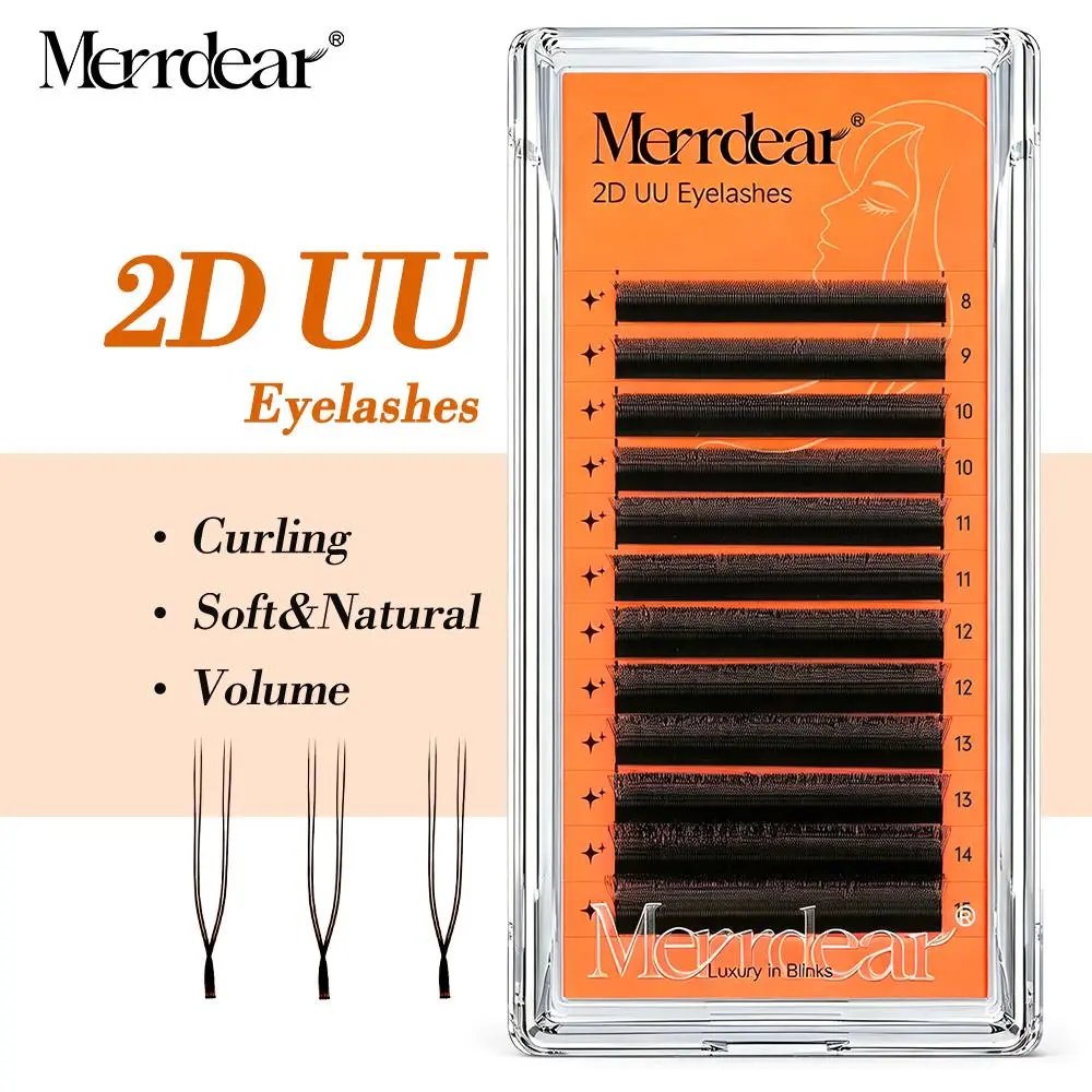 Merrdear YY U Shaped Eyelashes Premade Volume Soft Natural U YY Lashes Extensions Suppliers Wholesale False Eyelash Makeup Tool 2026 New