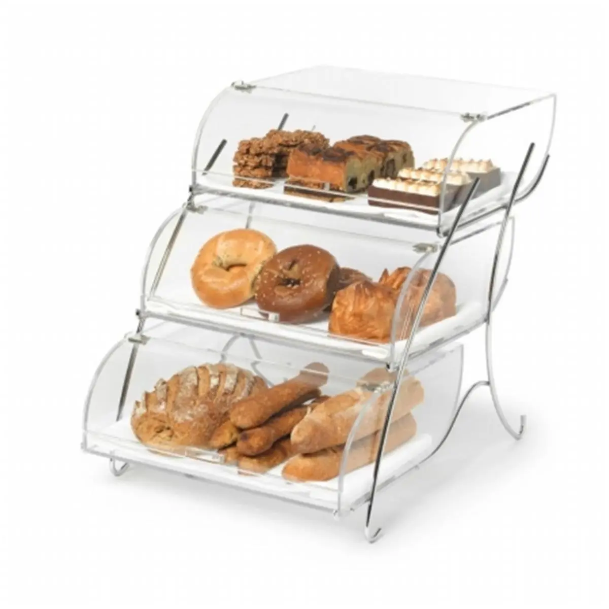 Rosseto Serving Solutions BAK2944 3-Bin Acrylic Bakery Case with Wire Stand