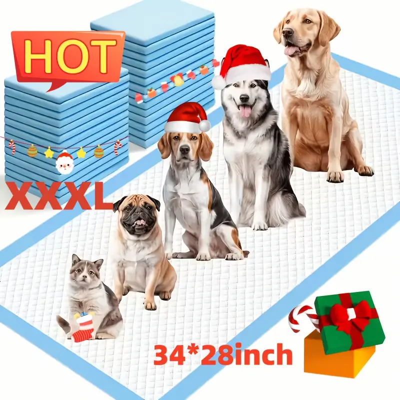 34" X 28" XXXXL Super Absorbent Dog Pee Pads - Leak-Proof, Odor-Control, Disposable Pet Piddle Pads for Easy Potty Training And Accidents - Perfect for Dogs, Puppies, Cats, Different Pet Urine Pads, Pet Supplie,, 10.58LB/bag